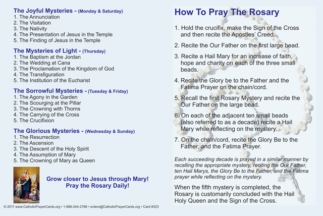 How to Pray the Rosary Fold-over Card***BUYONEGETONEFREE***